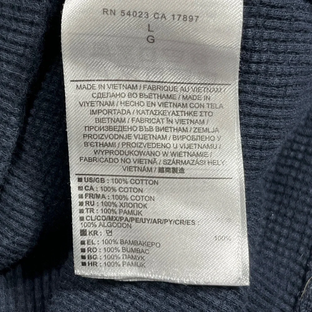 Banana Republic Navy Grunge Y2K Waffle Knit Thermal Long Sleeve Shirt Mens Large